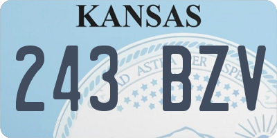 KS license plate 243BZV