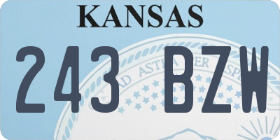 KS license plate 243BZW