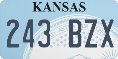 KS license plate 243BZX