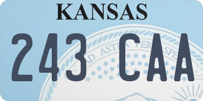 KS license plate 243CAA