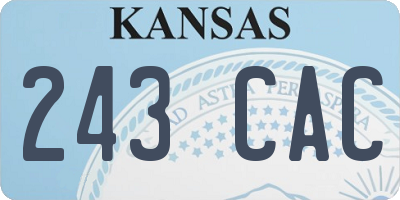 KS license plate 243CAC