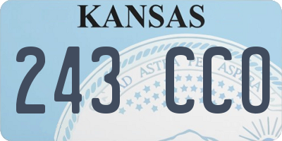 KS license plate 243CCO