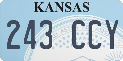 KS license plate 243CCY