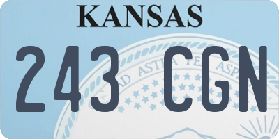 KS license plate 243CGN