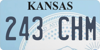 KS license plate 243CHM
