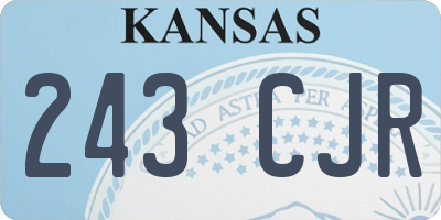 KS license plate 243CJR