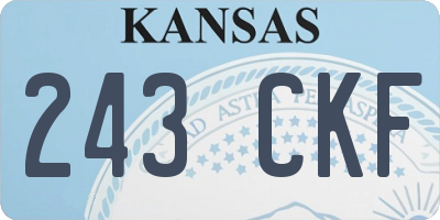 KS license plate 243CKF