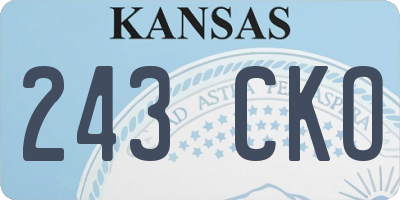 KS license plate 243CKO