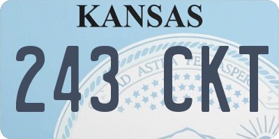 KS license plate 243CKT