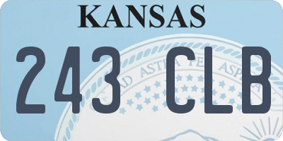 KS license plate 243CLB
