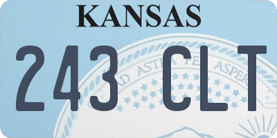 KS license plate 243CLT