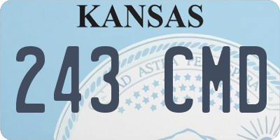 KS license plate 243CMD