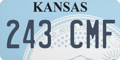 KS license plate 243CMF