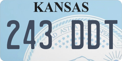 KS license plate 243DDT