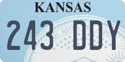 KS license plate 243DDY