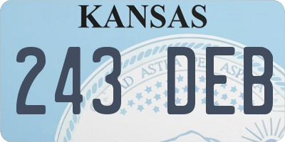 KS license plate 243DEB