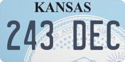 KS license plate 243DEC