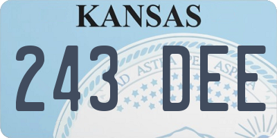 KS license plate 243DEE