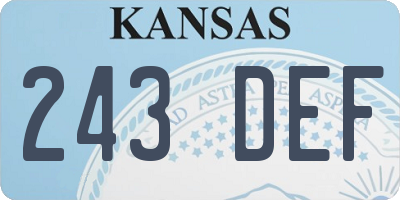 KS license plate 243DEF