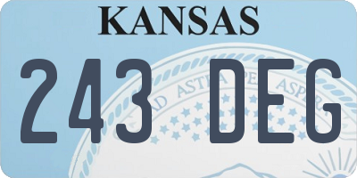 KS license plate 243DEG
