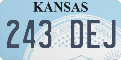 KS license plate 243DEJ