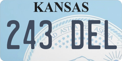 KS license plate 243DEL