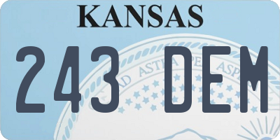 KS license plate 243DEM