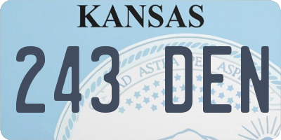 KS license plate 243DEN