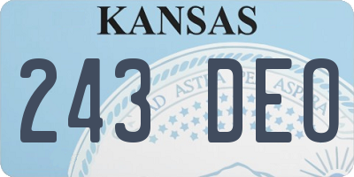 KS license plate 243DEO