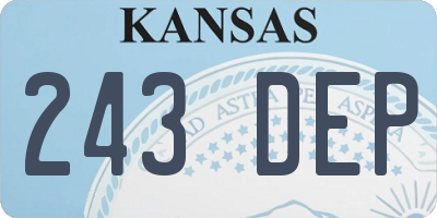 KS license plate 243DEP