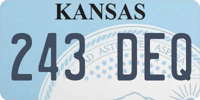 KS license plate 243DEQ