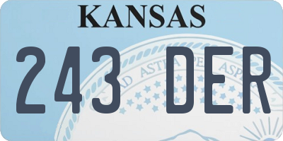 KS license plate 243DER