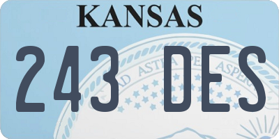 KS license plate 243DES