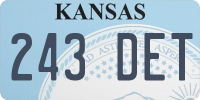 KS license plate 243DET