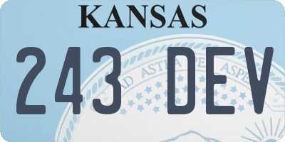 KS license plate 243DEV