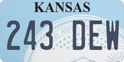 KS license plate 243DEW