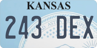 KS license plate 243DEX