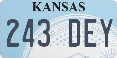 KS license plate 243DEY