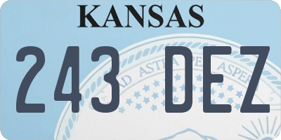 KS license plate 243DEZ