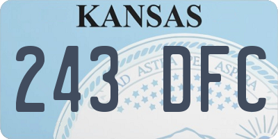 KS license plate 243DFC