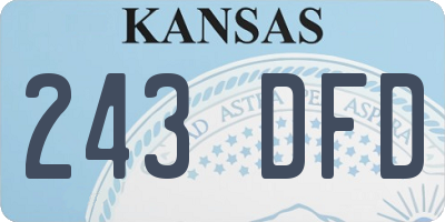 KS license plate 243DFD