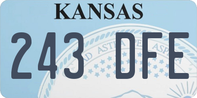 KS license plate 243DFE