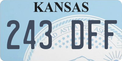KS license plate 243DFF