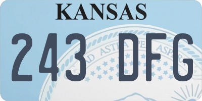KS license plate 243DFG