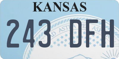KS license plate 243DFH