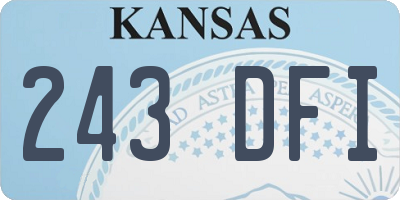 KS license plate 243DFI