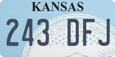 KS license plate 243DFJ