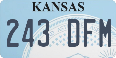 KS license plate 243DFM