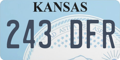KS license plate 243DFR