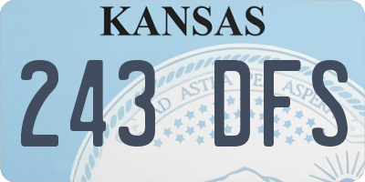 KS license plate 243DFS
